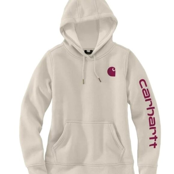 NEW CARHARTT Relaxed Fit Midweight Logo Sleeve Graphic Sweatshirt Hoodie Size XL - Picture 2 of 6